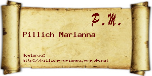 Pillich Marianna névjegykártya